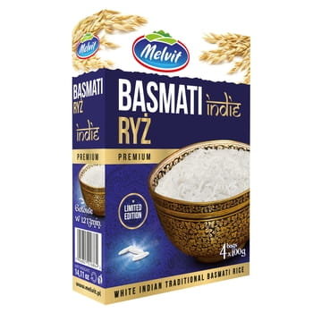 Melvit RYŻ BASMATI TRADITIONAL INDIAN 4X100G 54080320