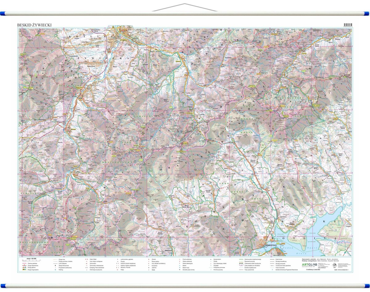 Beskid Żywiecki mapa ścienna 1:50 000, ArtGlob