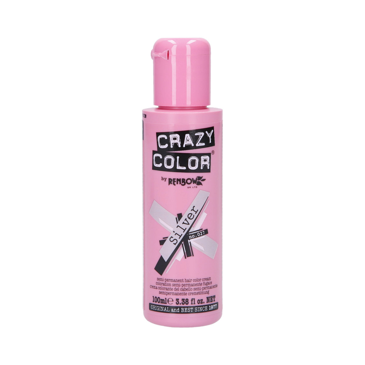 Crazy Color, Półtrwała farba do włosów 27 Silver, 100 ml
