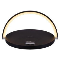 Ideus Biurkowa LAMPKA stojąca SATURN 03863 stołowa LAMPA okrągła LED 10W 4000K z przewodem USB-C czarna 03863