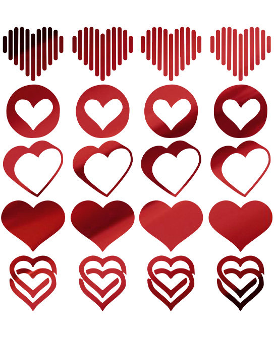 Naplamki z Folii Flex FM-03 Hearts