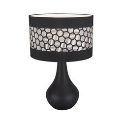 Ideus Stojąca LAMPA stołowa WANDA 03804 abażurowa LAMPKA ceramiczna wzorki czarna 03804