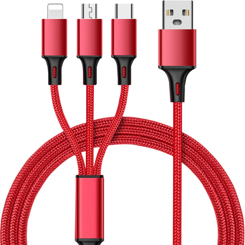 Kabel Ładowarka 3w1 Do Iphone Micro Usb Typ-c