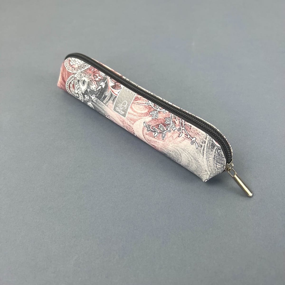 Etui saszetka piórnik mini paisley szare