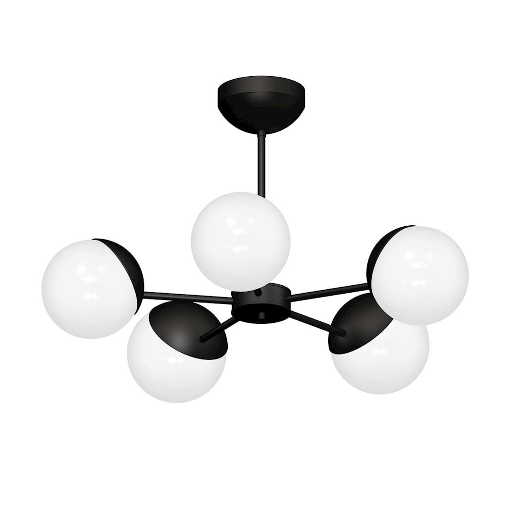 EULUNA Lampa sufitowa Sfera 5-pkt. dystans szkło/czarny