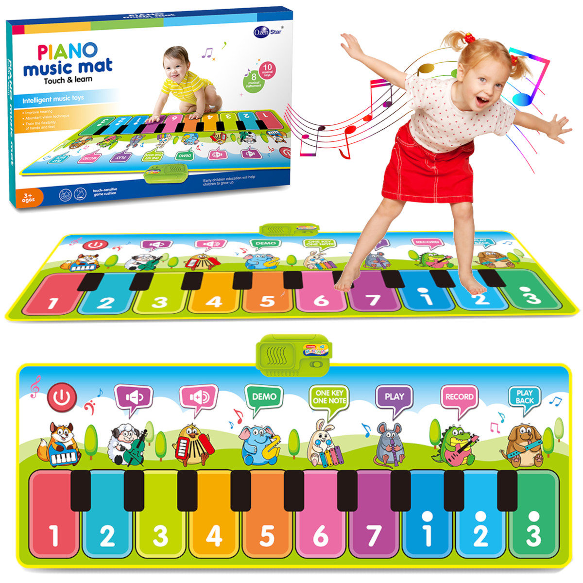 Mata Muzyczna 130X48 Cm Tańczenia Pianinko Nagrywa U668