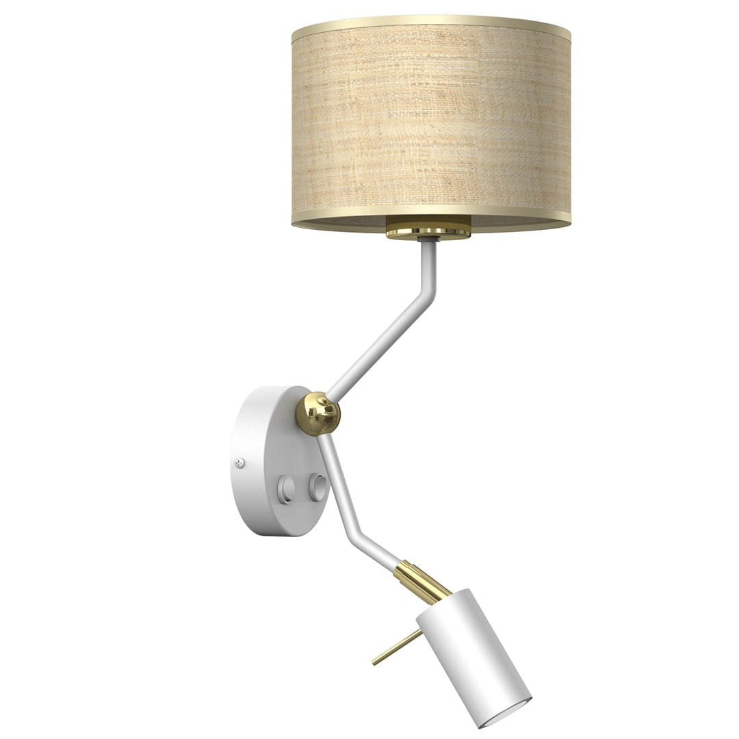 Milagro Kinkiet MARSHALL WHITE RATTAN 1xE27 + 1x mini GU10 MLP7483