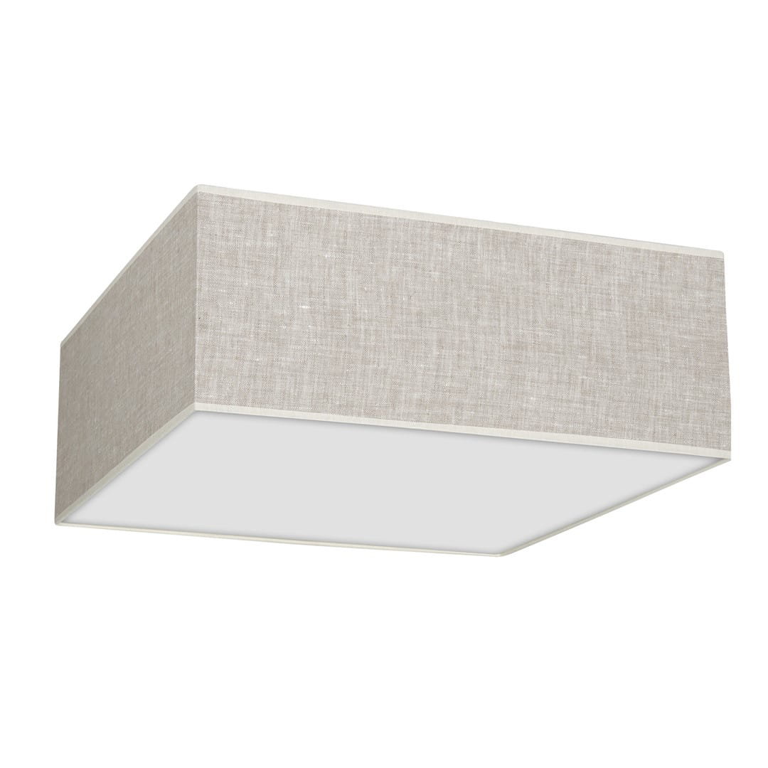 Lampa sufitowa Leano szara kwadratowa z płótna