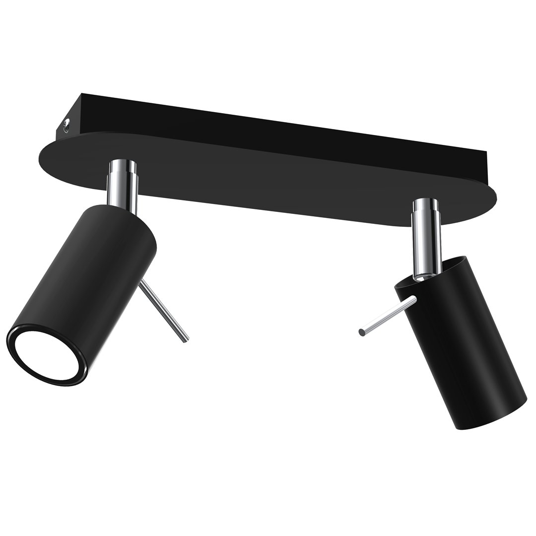 Milagro Lampa sufitowa PRESTON BLACK/CHROME 2x mini GU10 MLP7619