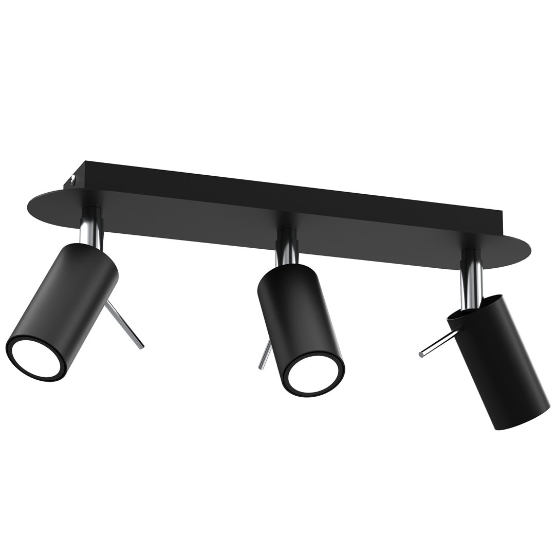Milagro Lampa sufitowa PRESTON BLACK/CHROME 3x mini GU10 MLP7620