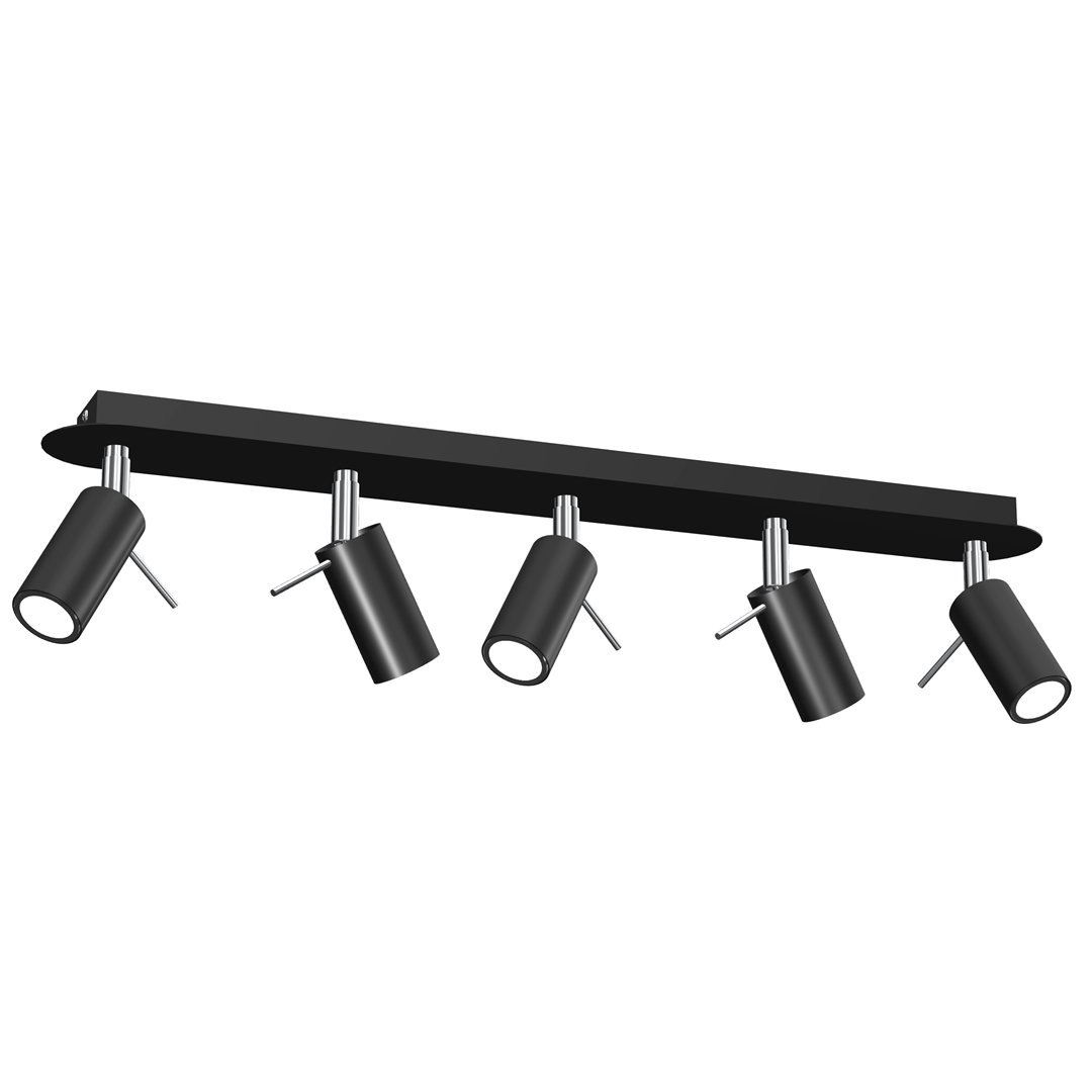 Milagro Lampa sufitowa PRESTON BLACK/CHROME 5x mini GU10 MLP7621