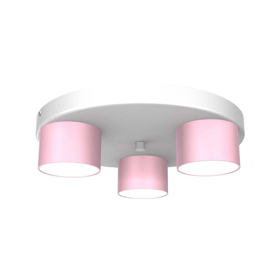Lampa sufitowa Cloudy okrągła 3-punktowa różowa