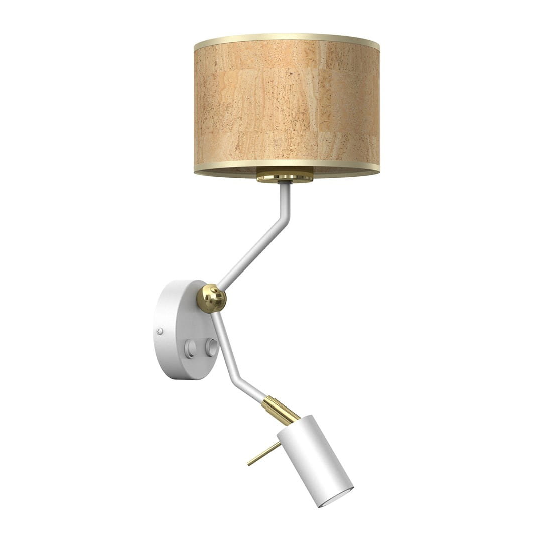 Milagro Kinkiet CORK White/Cork 1xE27 + Mini GU10 MLP7516