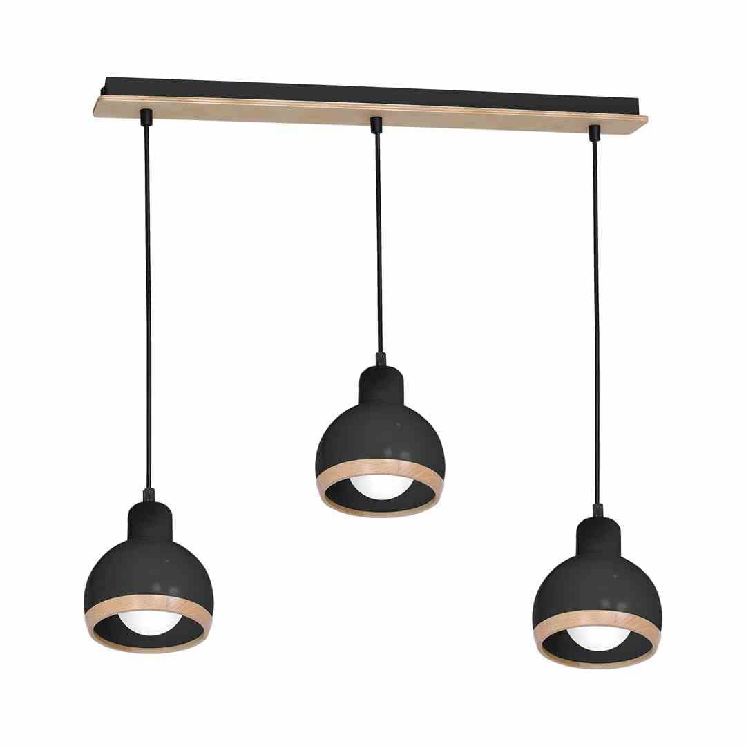 Milagro Lampa wisząca OVAL BLACK 3xE27 MLP7046
