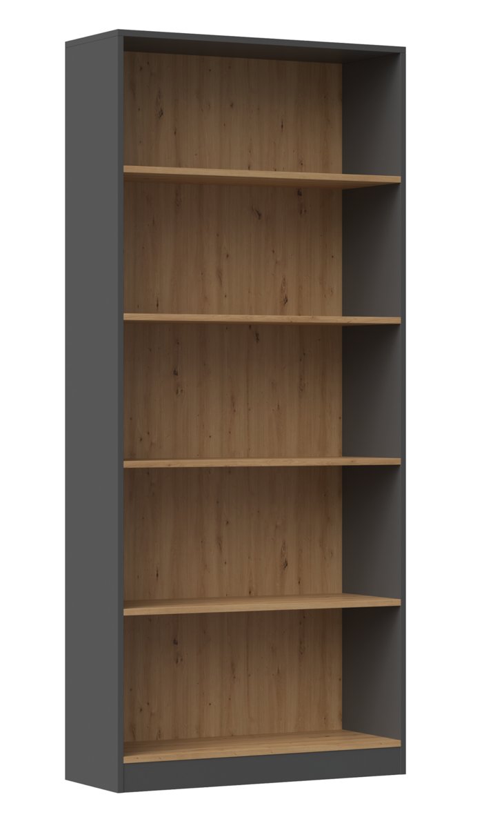 Regał 80Cm Szafka Książki Segregatory R80 Antracyt / Dąb Artisan