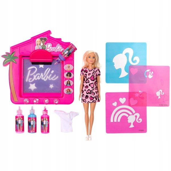 Zestaw Lalka Barbie Studio Mody Projektuj T-Shirt