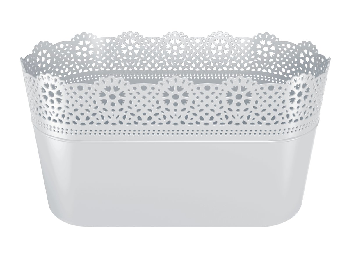 Prosperplast Doniczka ażurowa Lace, biały