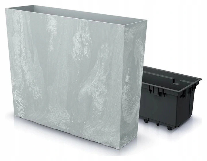 Prosperplast Skrzynka balkonowa stojąca Urbi 39,5x18x49,8 cm betonowa szara