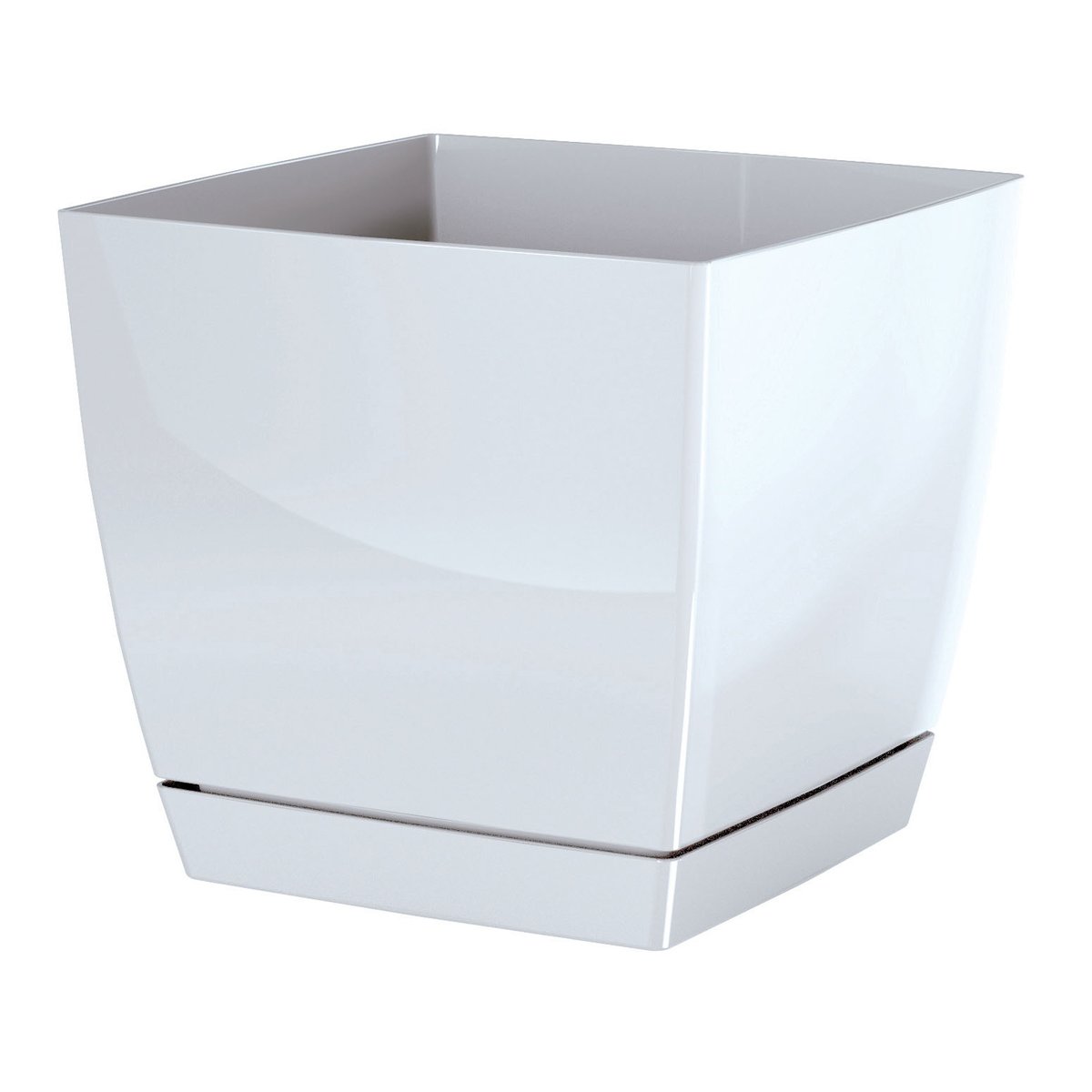 Prosperplast Doniczka Coubi 15,5 cm x 15,5 cm biała