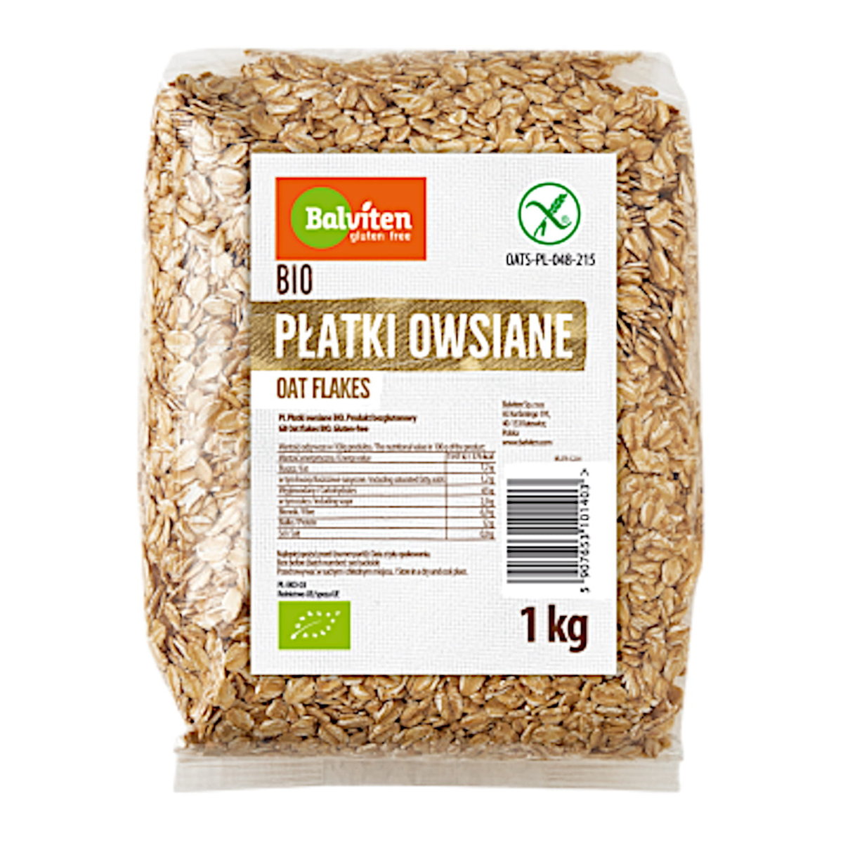 PYSZNE BIO Płatki owsiane 1kg Produkt BEZGLUTENOWY NATURALNY