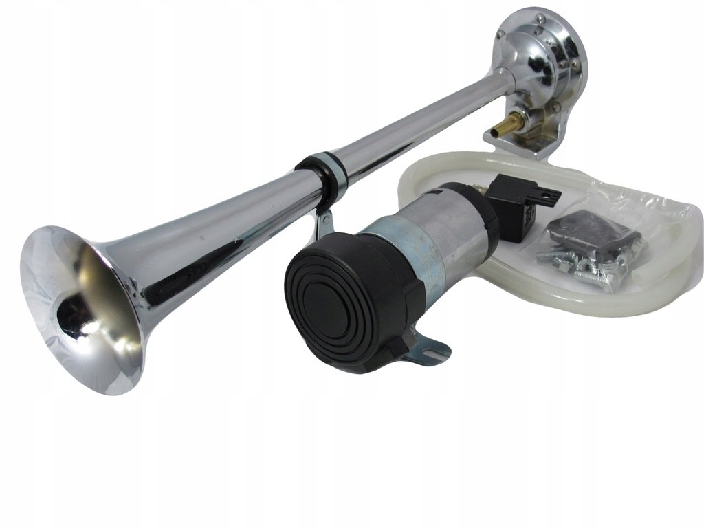 Klakson Pojedynczy Samochodowy Fanfara 1 Trąbka Metalowa Chrom Jak Tir Głośna