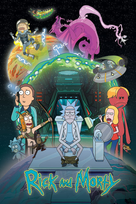 RICK AND MORTY TOILET ADVENTURE plakat 61x91cm