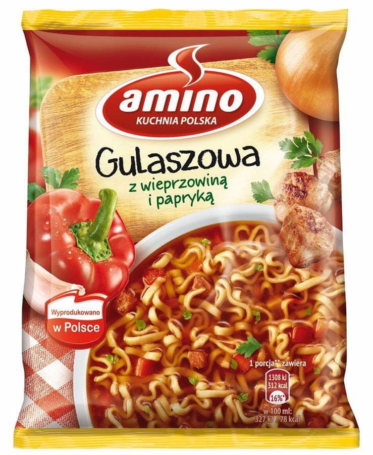 Amino Zupa błyskawiczna gulaszowa z wieprzowiną i papryką 59 g