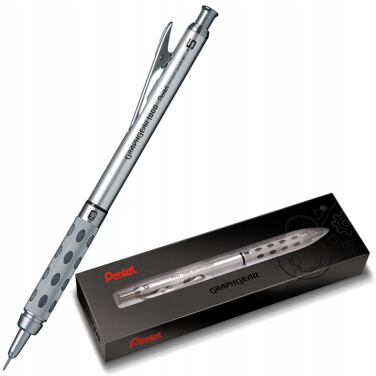 Pentel Ołówek automatyczny 0.5mm srebrny Graphgear 1000