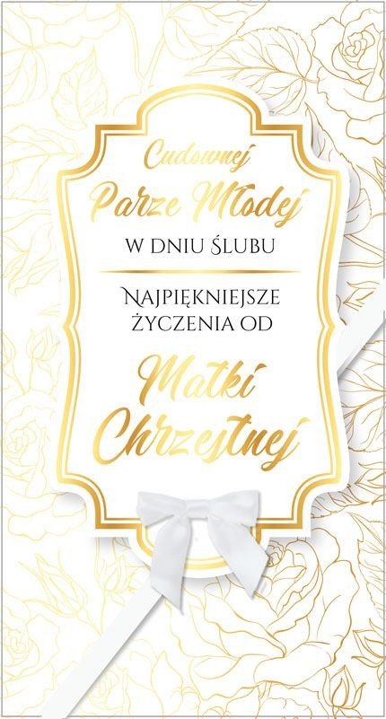 Kartka na ślub z życzeniami od Matki Chrzestnej PM264