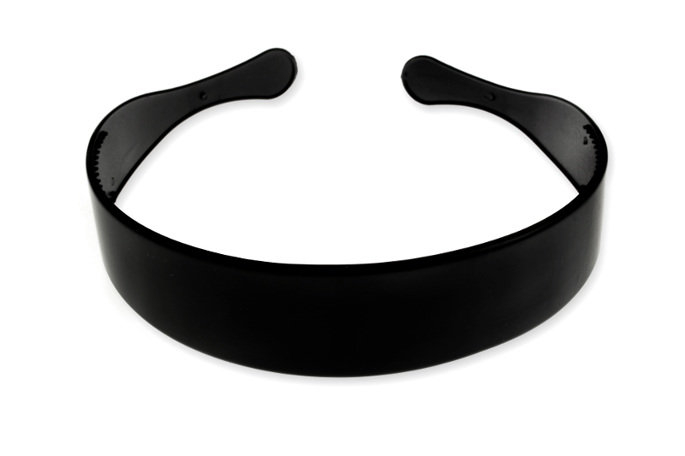 Czarna Szeroka Opaska Do Włosów, Plastikowa