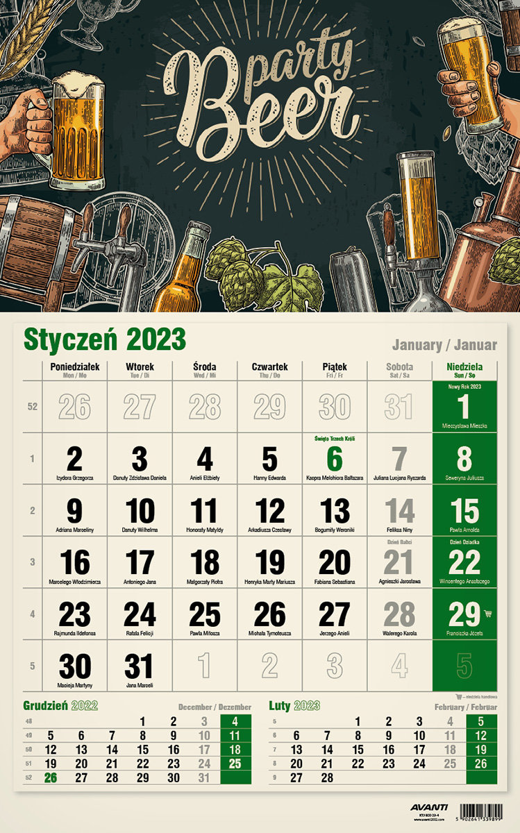 Kalendarz 2023 Jednodzielny EKO MIX AVANTI