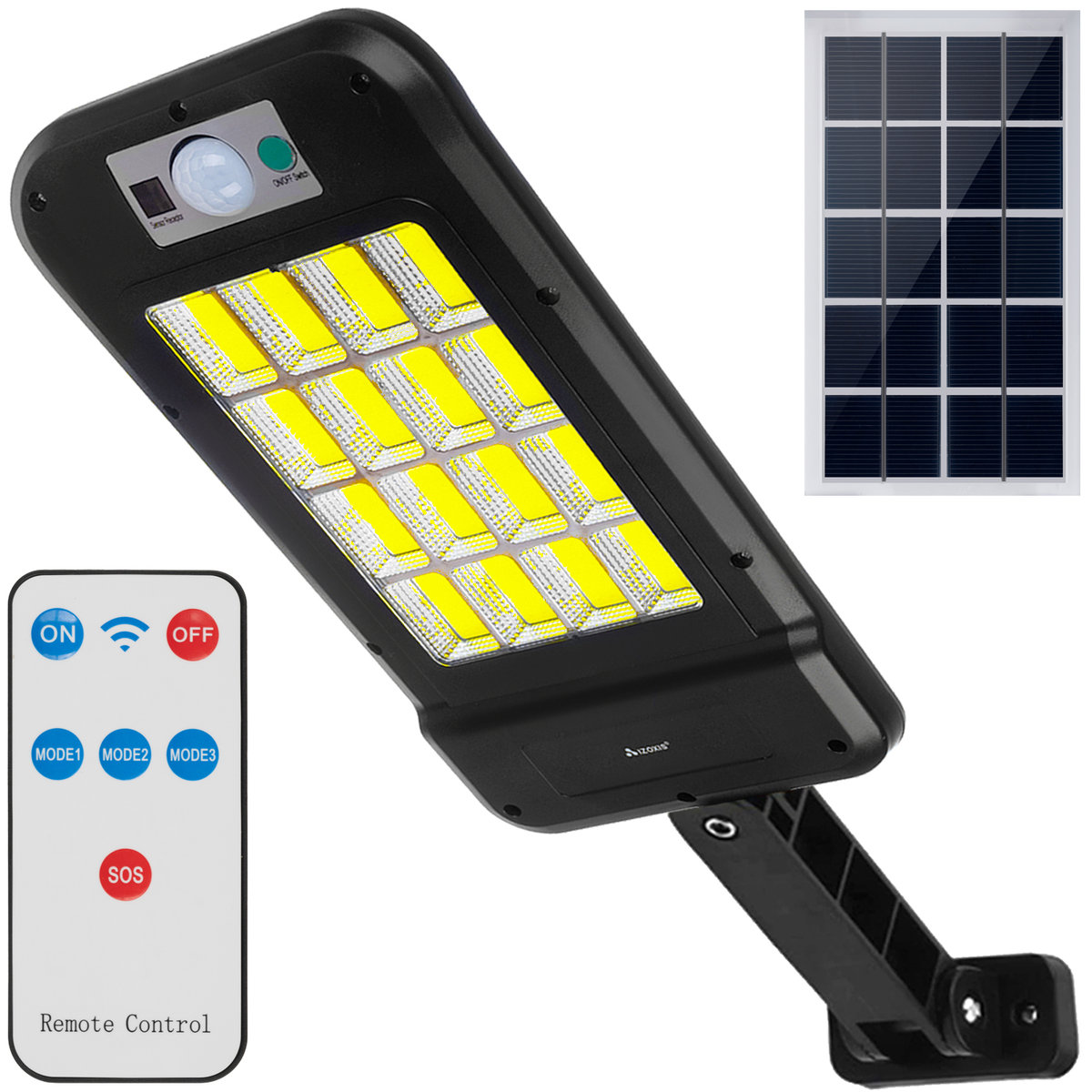 Lampa Solarna Czujnik Ruchu Zmierzchu Pilot 240COB IZOXIS