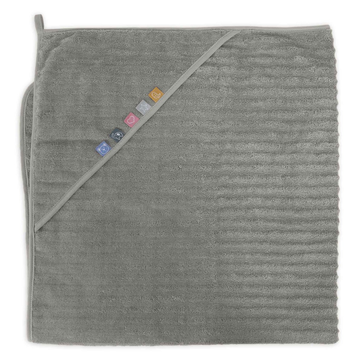 Ręcznik dla niemowlaka Grey Wave Line 100x100 Ceba Baby