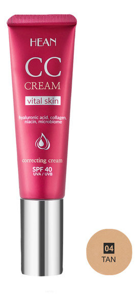 Hean, Vital Skin Lekki Kryjący Podkład Cc 04 Tan, 30 ml