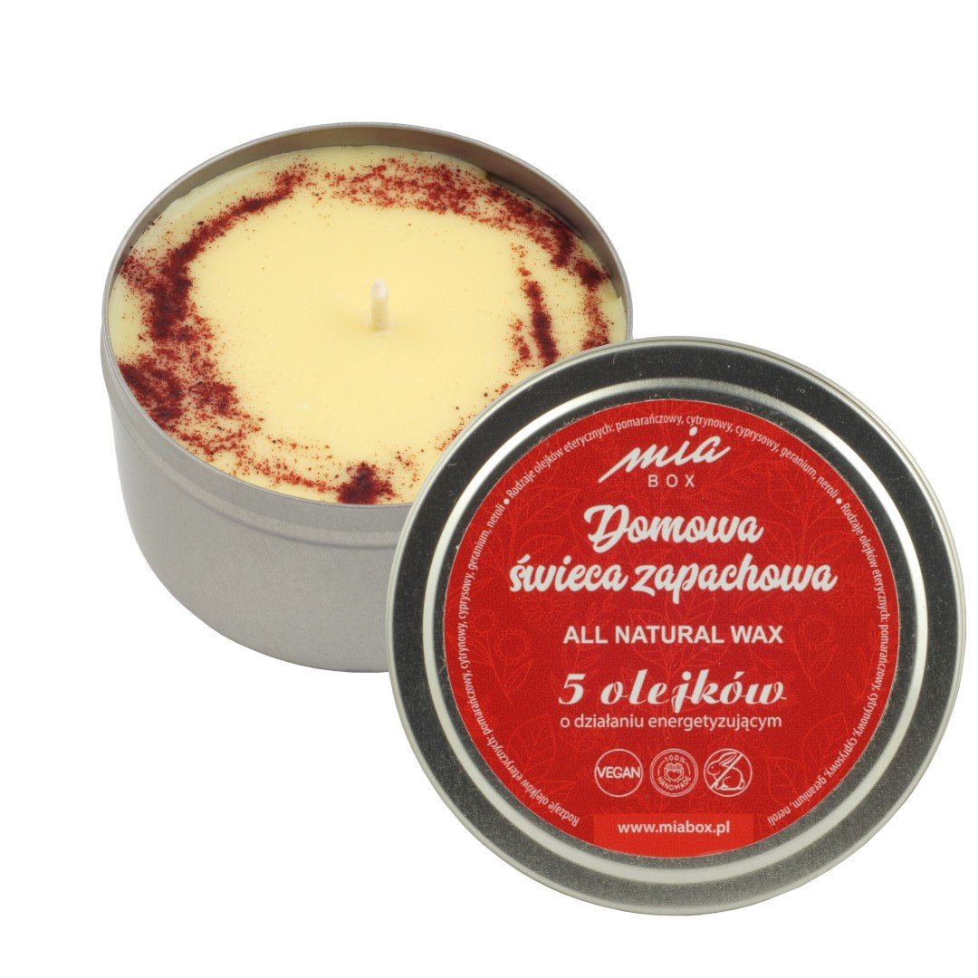 Mia Box, Domowa świeca zapachowa 5 olejków - energetyzująca 160g