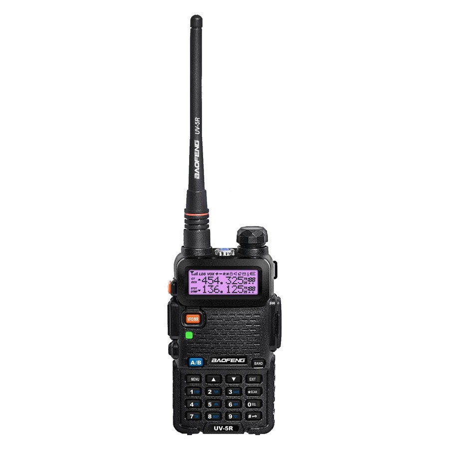Baofeng UV-5R 5W dwupasmowy radiotelefon (duobander) 2m + 70cm w kolorze czarnym
