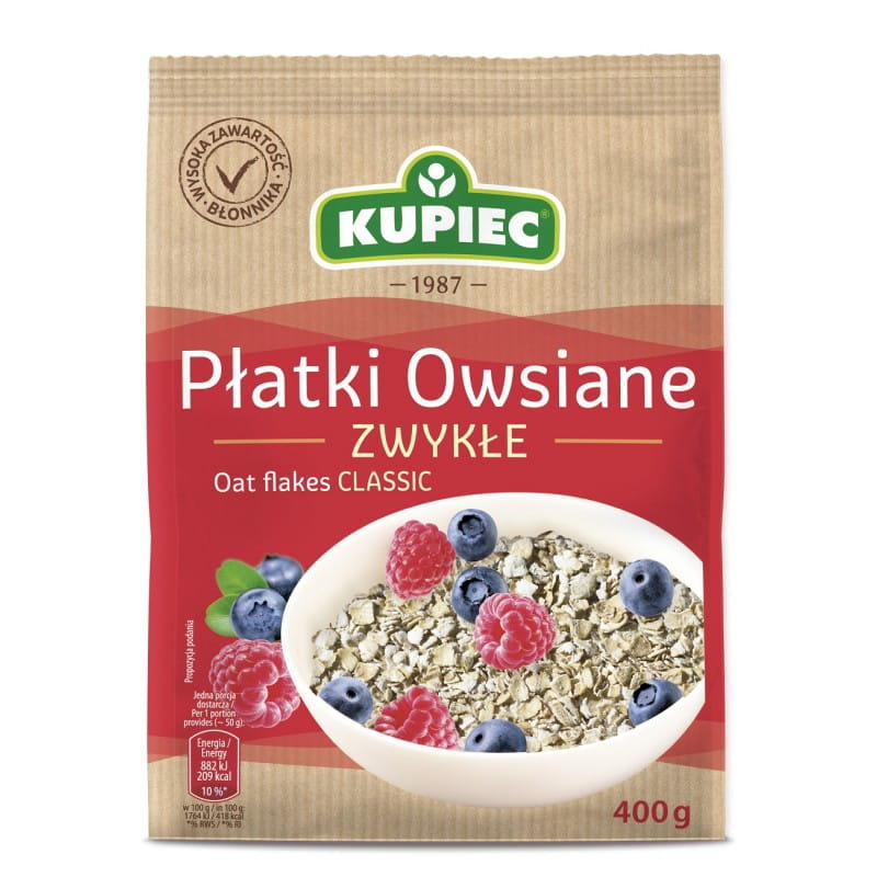 Kupiec PŁATKI OWSIANE ZWYKŁE 400G