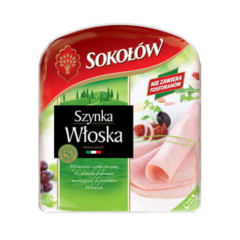 Szynka włoska plastry 140 g Sokołów