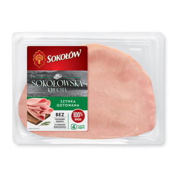 Sokołowska Krucha Szynka Gotowana Plastry 160G Sokołów