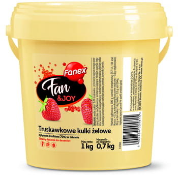 Fanex Truskawkowe kulki żelowe do bubble tea Fan&Joy 1 kg