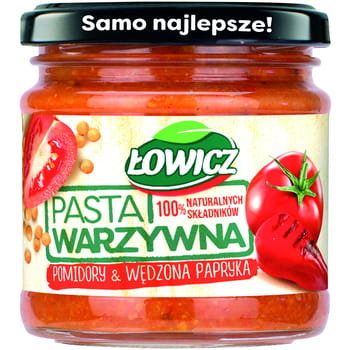 Łowicz Pasta warzywna pomidory i wędzona papryka 180 g