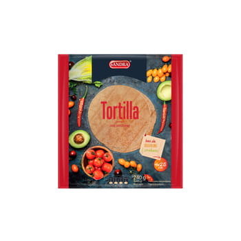 Tortilla pszenna o smaku pomidorowym SANDRA 25cm (4szt) 240g