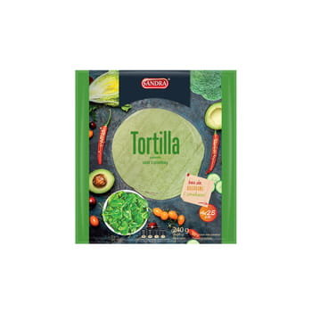 Tortilla pszenna o smaku szpinakowym SANDRA 25cm (4szt) 240g