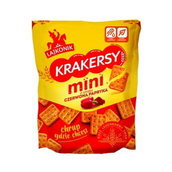 Lajkonik Krakersy mini o smaku czerwona papryka 100 g