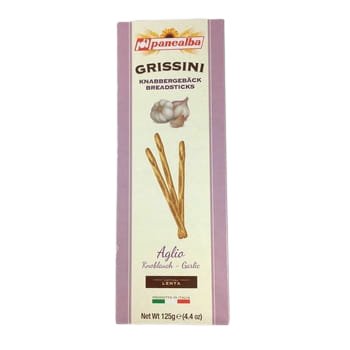 PaneAlba s.r.l GRISSINI WŁOSKIE PALUSZKI CHLEBOWE 125G CZOSNEK zakupy dla domu i biura 46944963