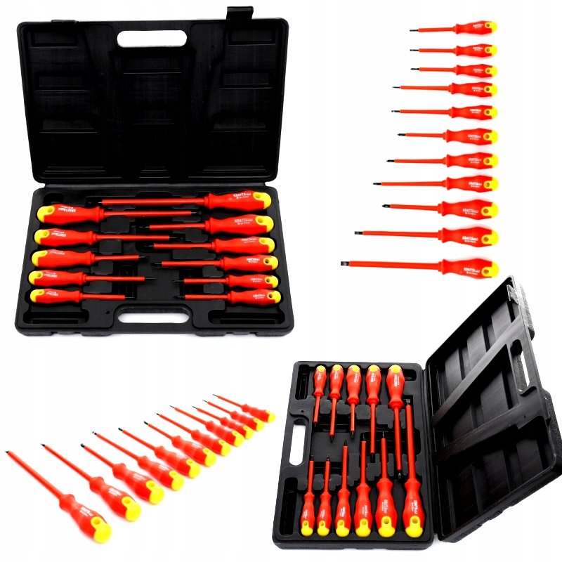 KRAFT&DELE Śrubokręty wkrętaki wzmacniane izolowane 11 szt walizka KD10333