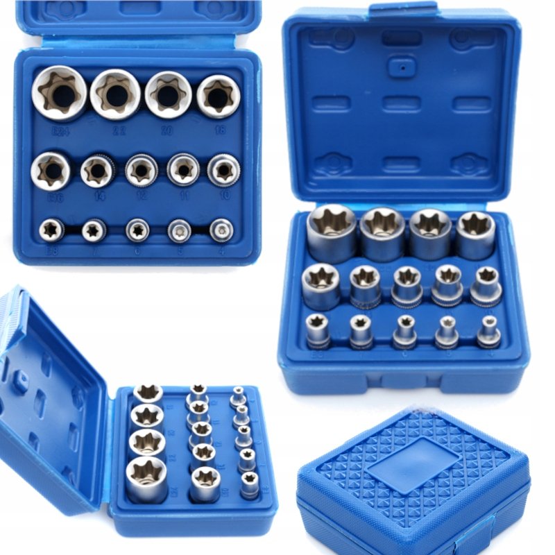 Klucze Nasadowe Torx E4-E24 Nasadki Torks wew 14el