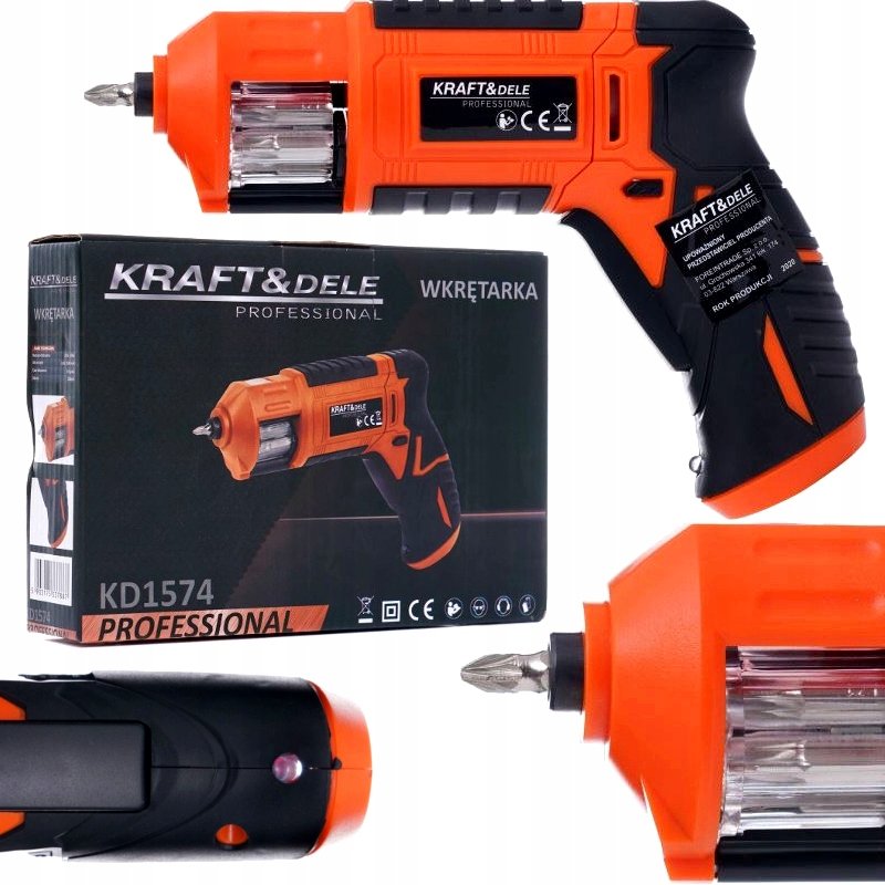 Wkrętarka Akumulatorowa 1300Mah Led 3,6V + Bity