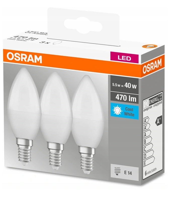 Osram ZESTAW 3x LED Żarówka B40 E14/5,5W/230V 4000K -
