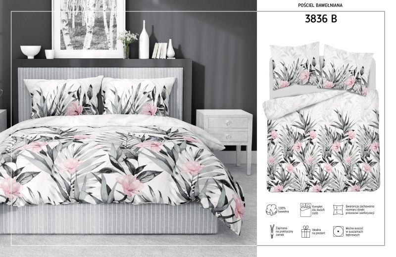 Detexpol Pościel 220x200 bawełniana Komplet do sypialni